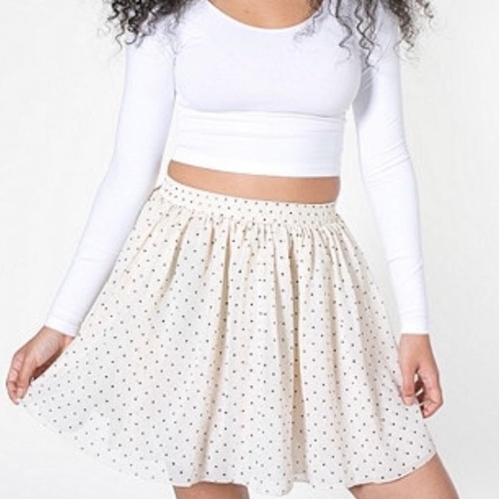 American Apparel Polka Dot Chiffon Mini Skirt